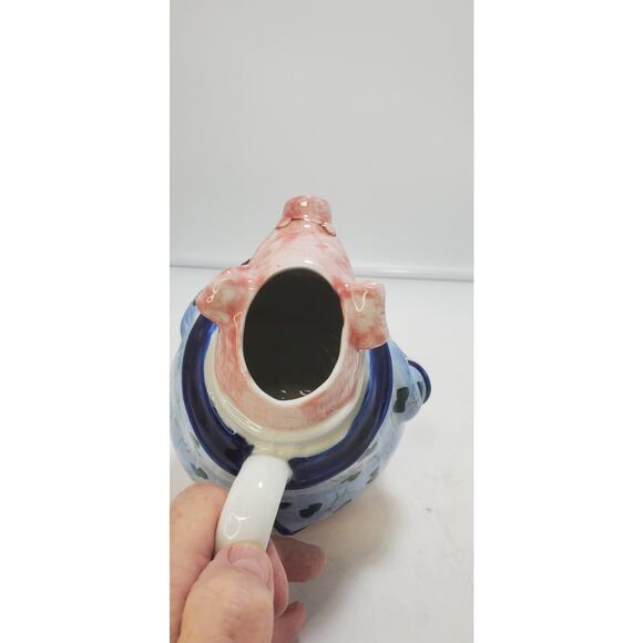 Vintage 1962 Ceramic Tea Pot "The Gentleman Pig" 8 inch Vintage Andrea By Sadek - Picture 5 of 6